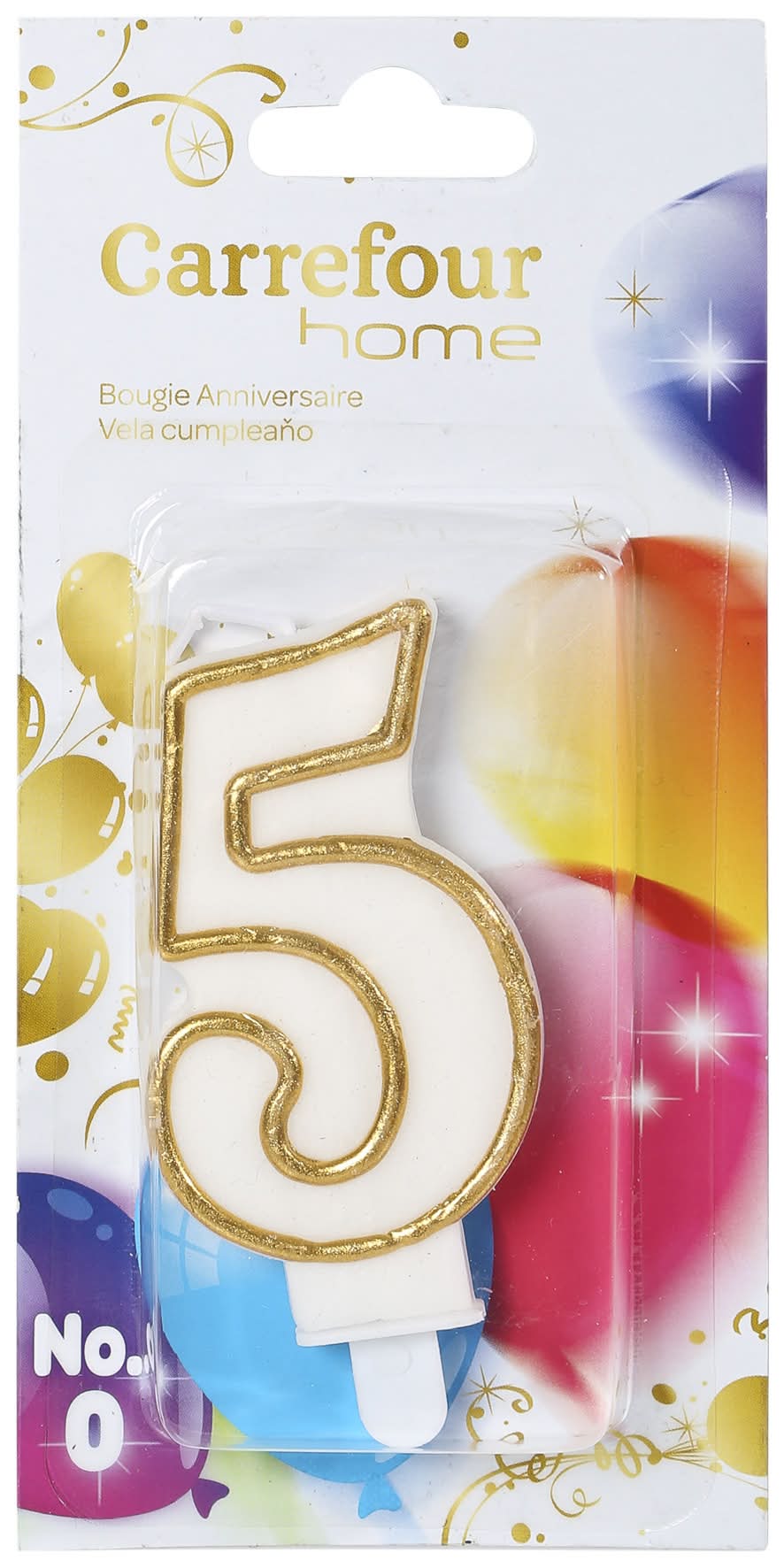 Carrefour Home - Blister chiffre avec bobèche n°5 (27g)
