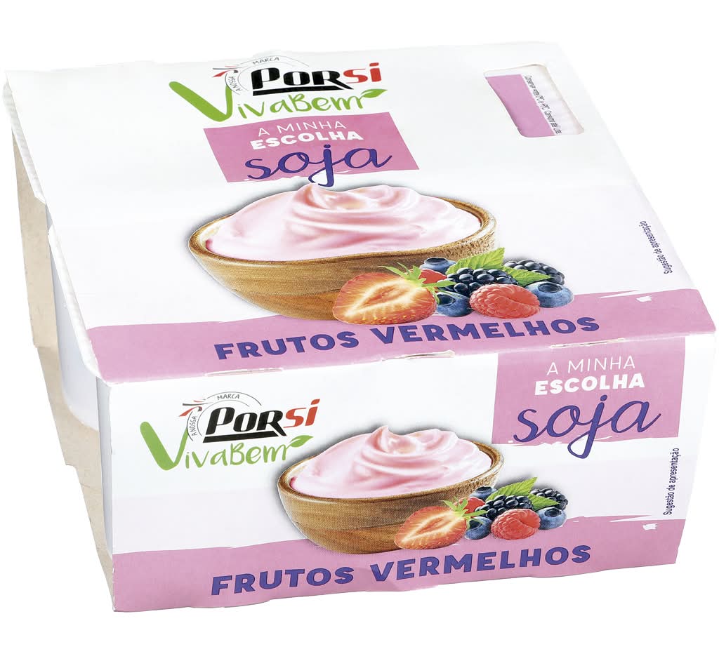 PorSi Viva Bem - Especialidade soja frutos vermelhos,  4 x 100 g