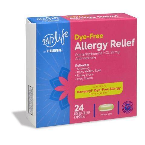 24/7 Life Diphedryl Allergy Dye Free 24 Ct