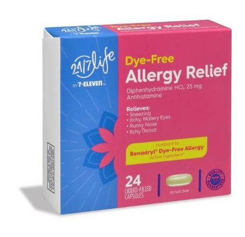 24/7 Life Diphedryl Allergy Dye Free 24 Ct