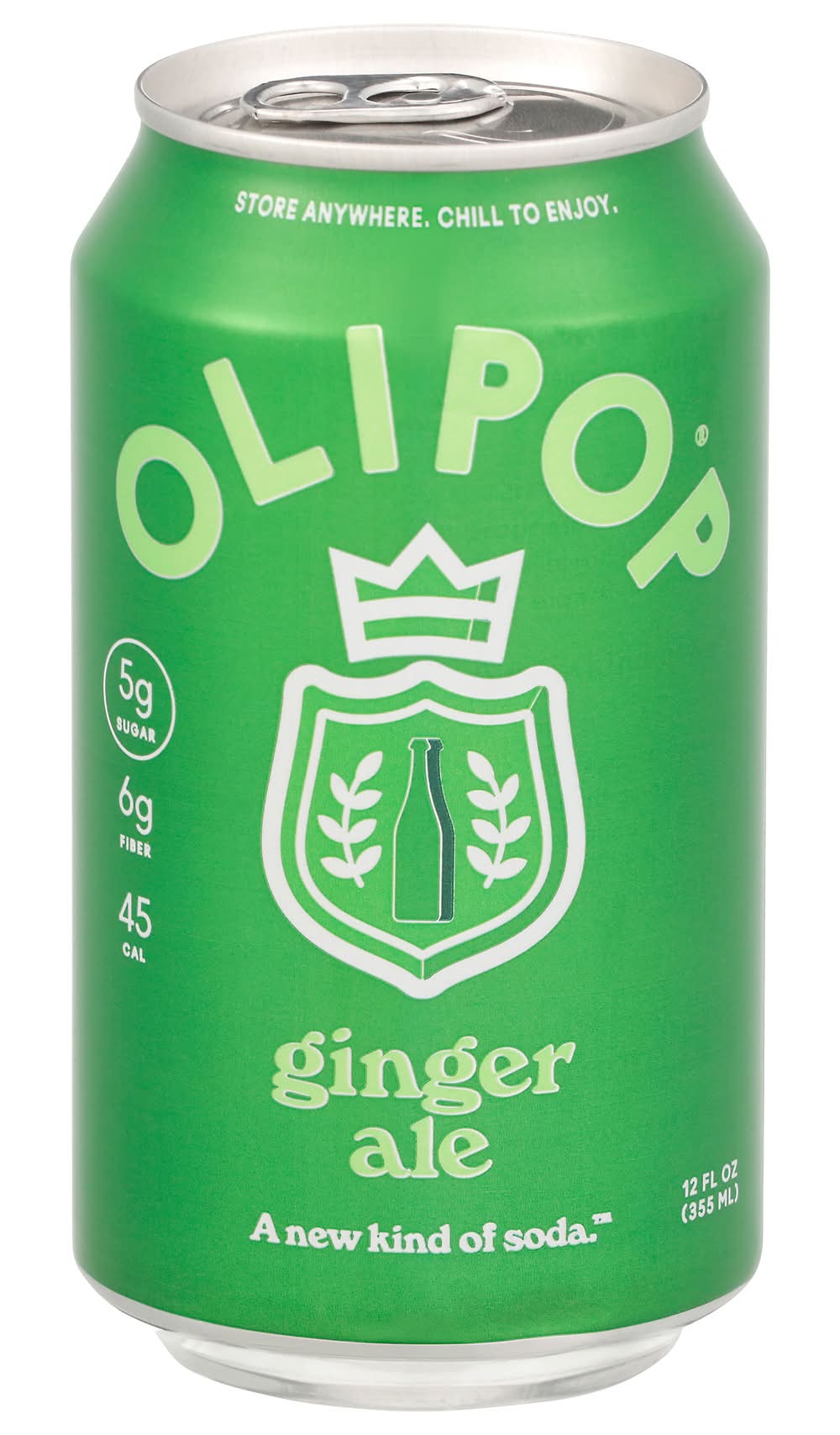 Olipop Prebiotic Soda, Ginger Ale (12 fl oz)
