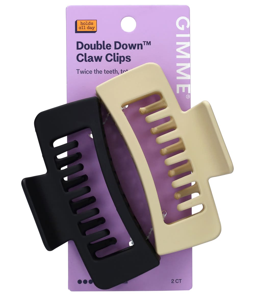 Gimme Beauty Hair Claw Clip With Extra Teeth, XL, Black-Tan (2 ct)