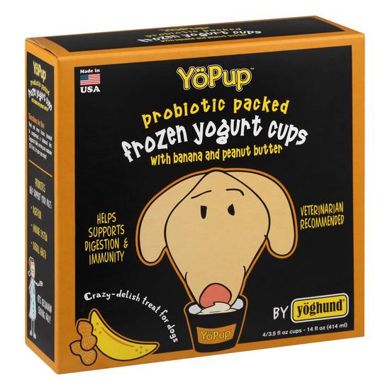 Yöpup Probiotic Packed Frozen With Banana and Peanut Butter Yogurt Cups