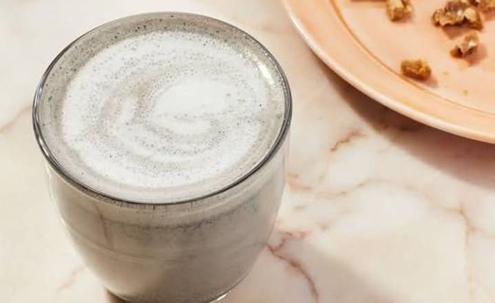 large black sesame latte