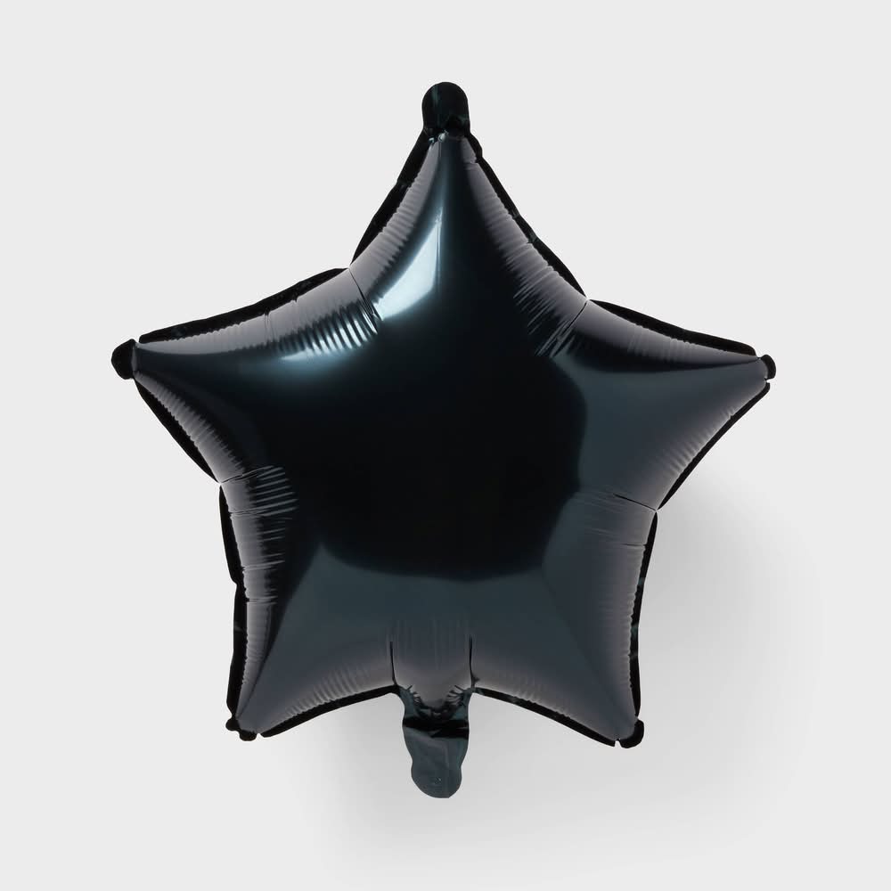 Star Shaped Metallic Foil Balloon, 20 in, Black