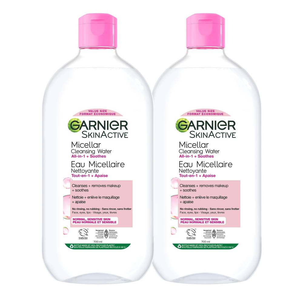 Garnier Nettoyants d’eau micellaire pour peau sensible ( 2 x 700 mL) - Micellar water cleansers for sensitive skin (2 x 700 mL)