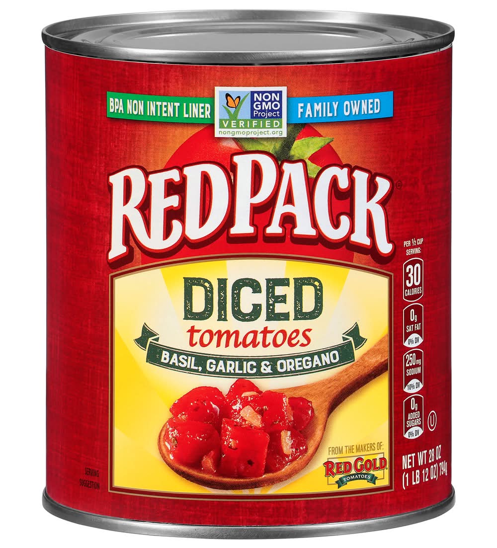 Redpack Diced Tomatoes With Basil Garlic and Oregano (28 oz)