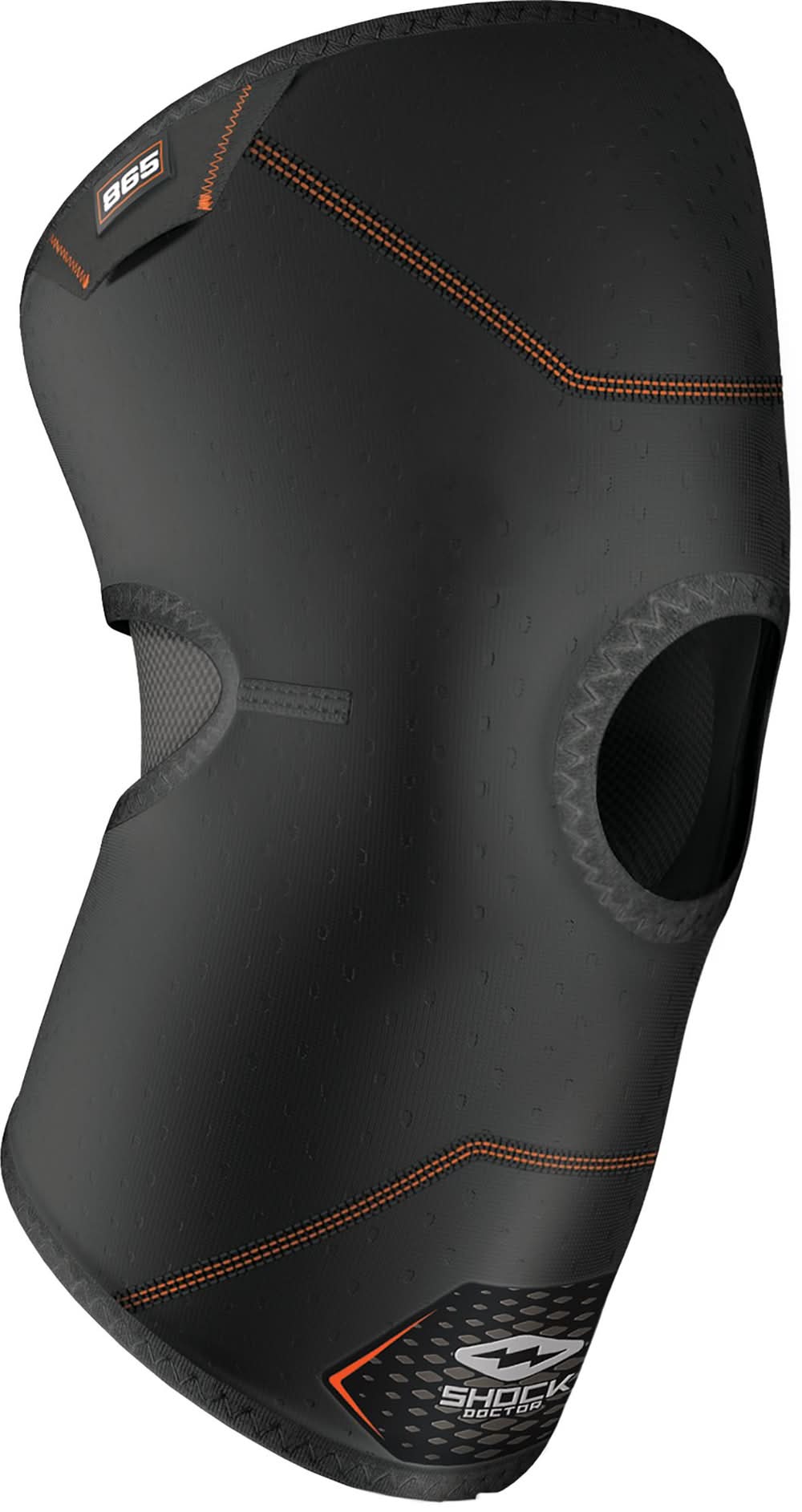 Shock Doctor Knee Compression Sleeve w/ Open Patella Coverage (Black, L)