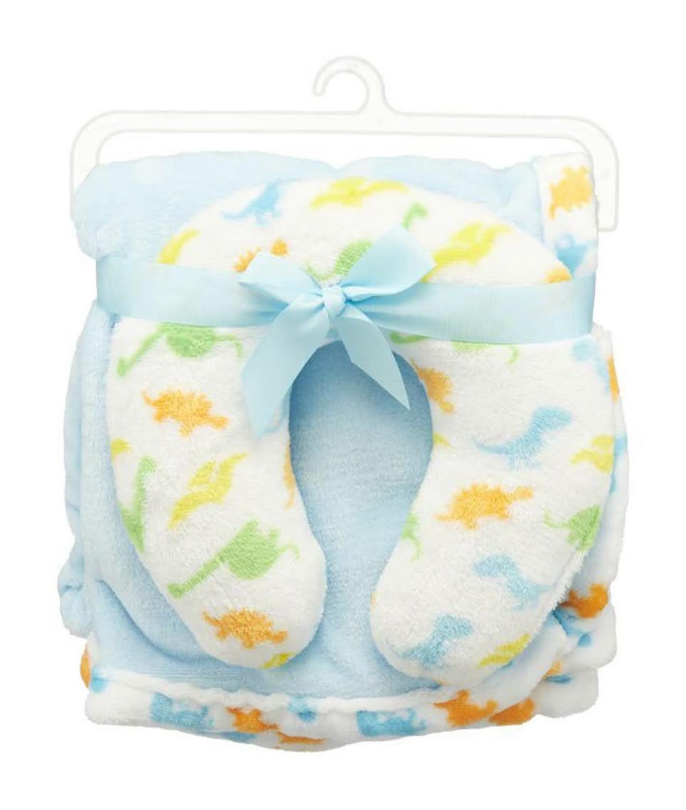 Le Bebe Favorite Blanket & Neck Pillow Set - Assorted 2 Pc