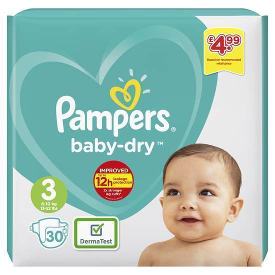 Pampers B/Drytaped S3 Pm4.99 4 X 30 Pack