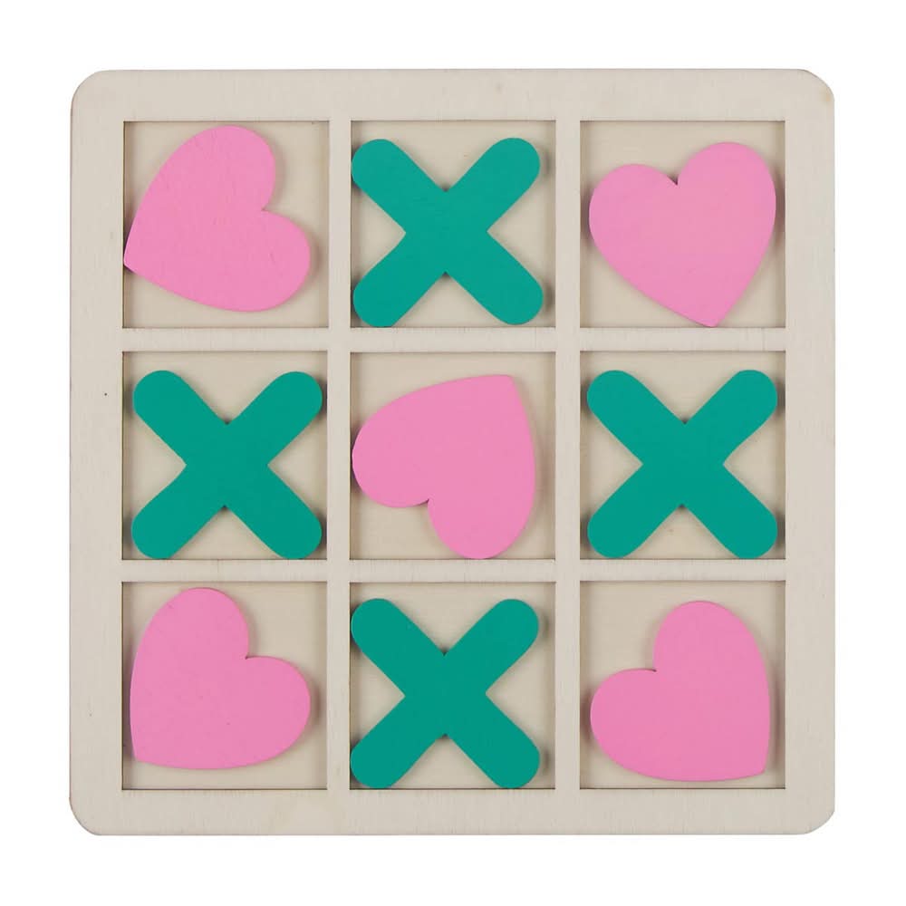Valentine'S Day Wooden Tic Tac Toe Game 1 Ct - Assorted