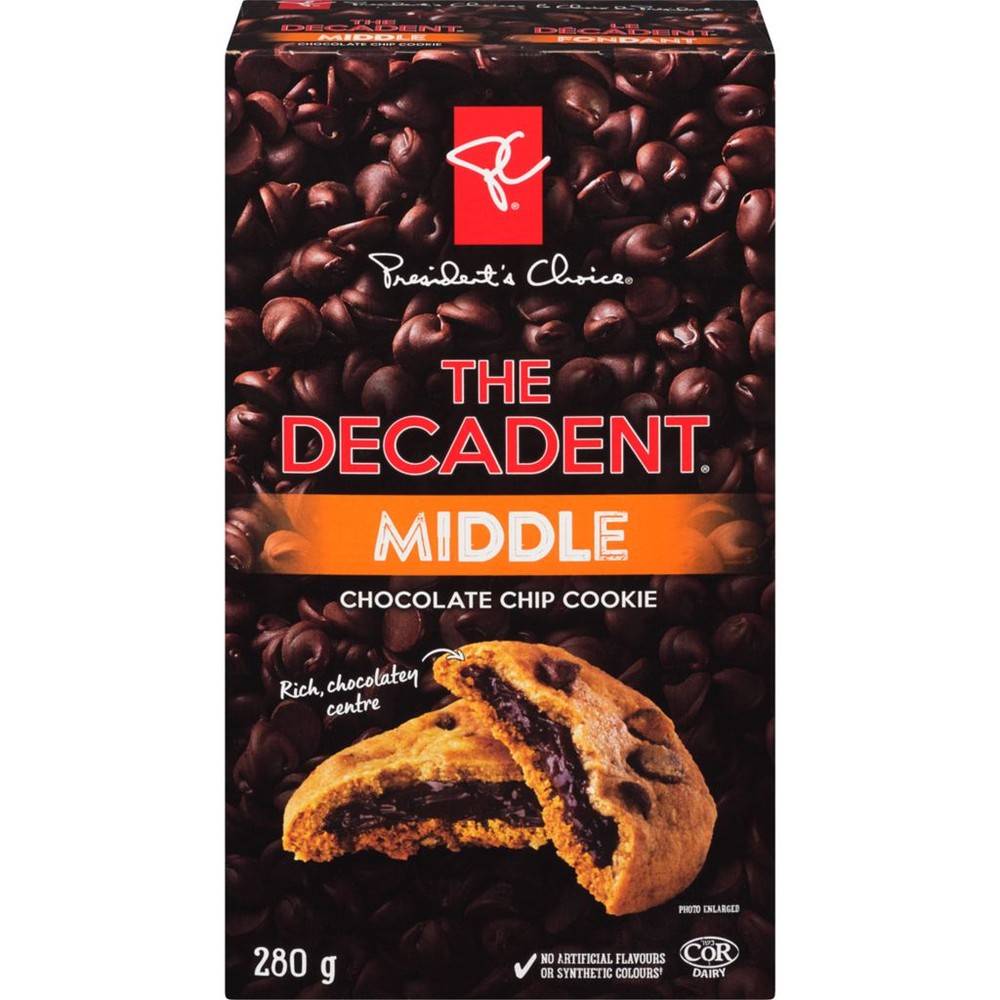 President's Choice The Decadent Cookies Chocolate Chip Middle (280 g)