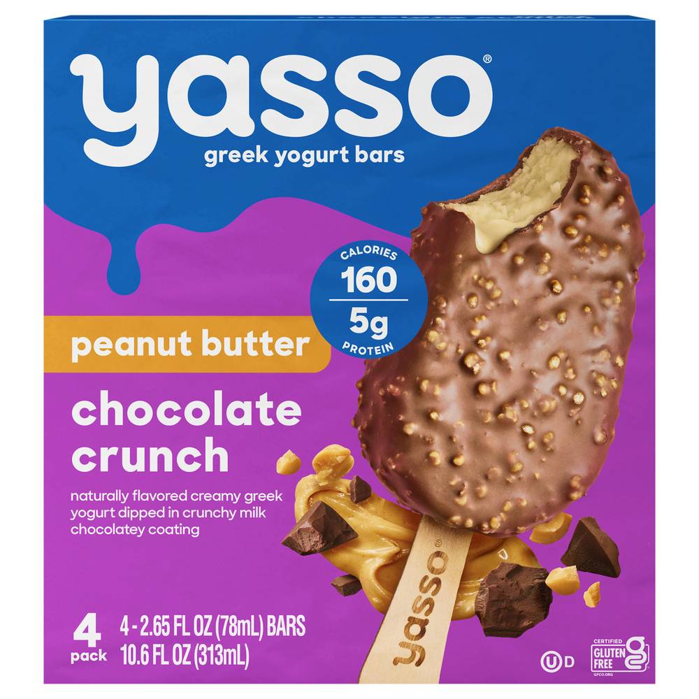 Yasso Peanut Butter Chocolate Crunch Frozen Greek Yogurt Bars (4 ct)