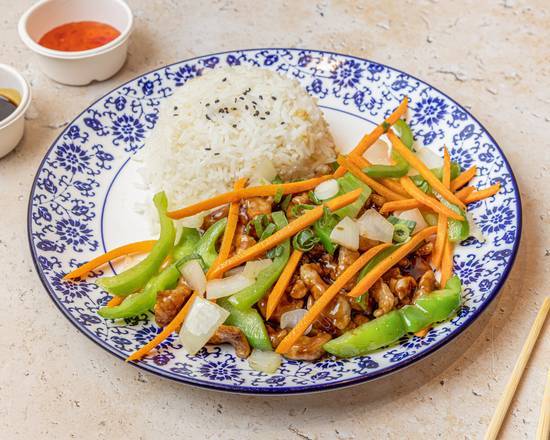 Shredded Pork in Sweet Bean Sauce with Rice