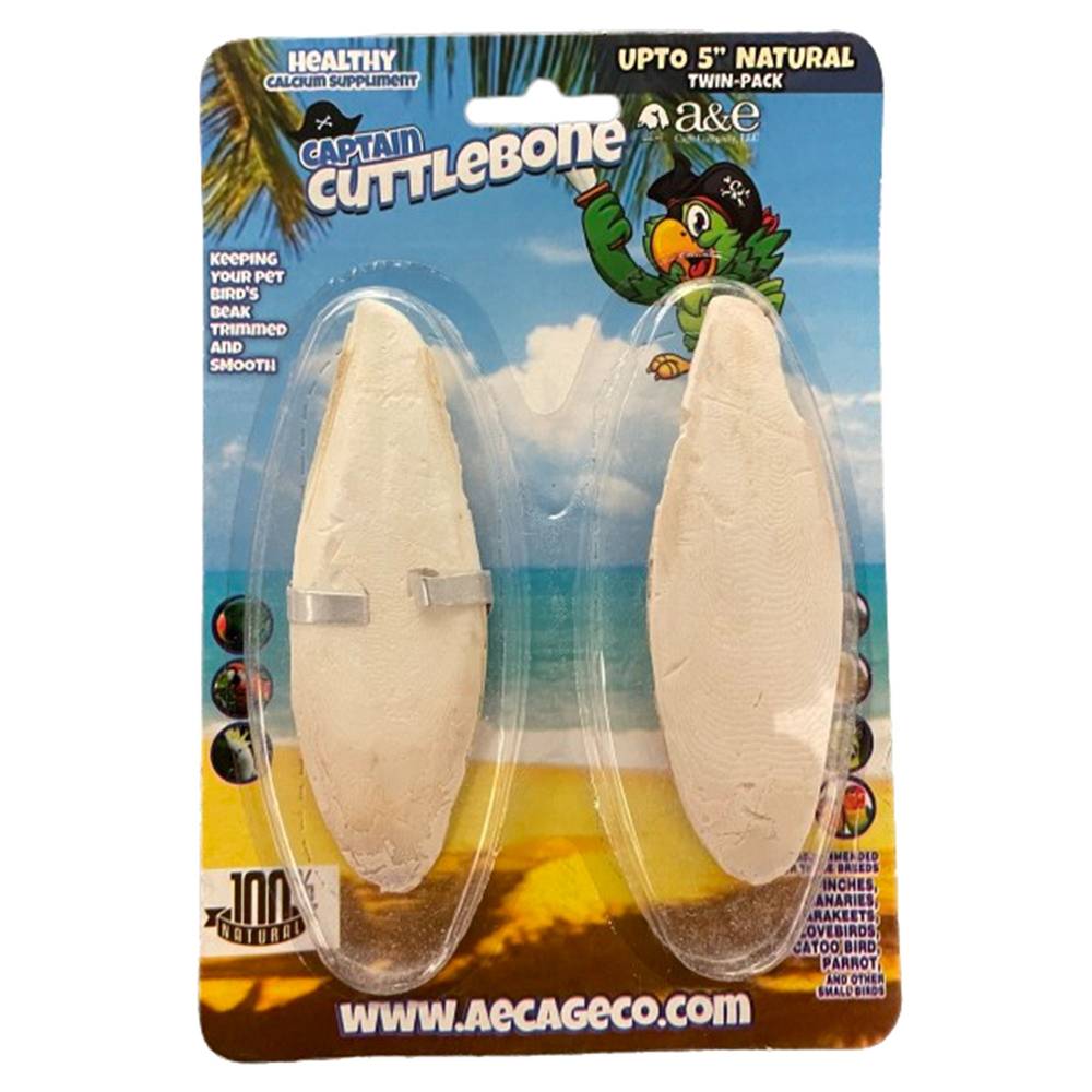 A&E Cage Company Natural 5\" Cuttlebone 2 Pack (Color: Assorted, Size: 2 Count)