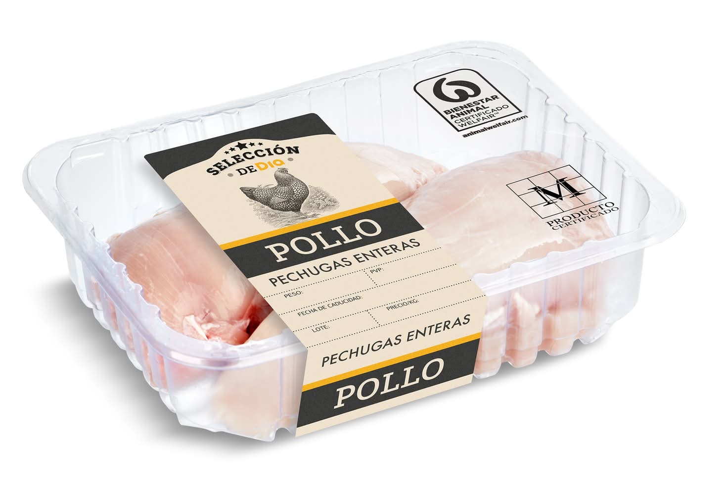 Pechugas Enteras De Pollo Selección De Dia Bandeja 600 G Aprox.
