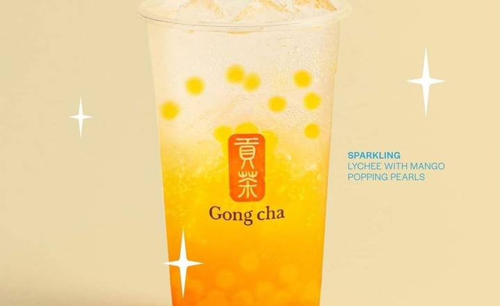 Large Sparkling Lychee with Mango Popping Pearl