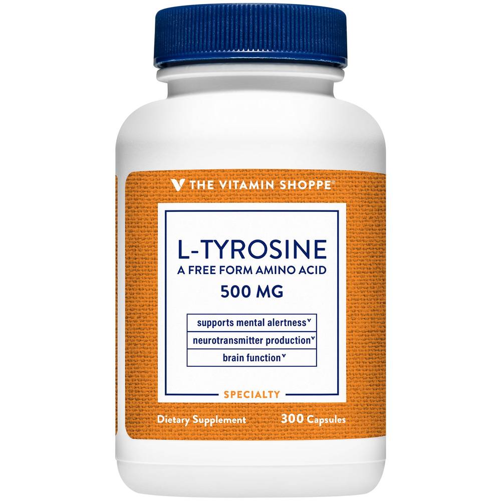 The Vitamin Shoppe L-Tyrosine 500 mg Dietary Supplement Capsules (300 ct)