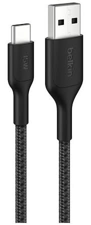 Belkin Boost Charge Braided Usb C To a Cable, 6 in, Black