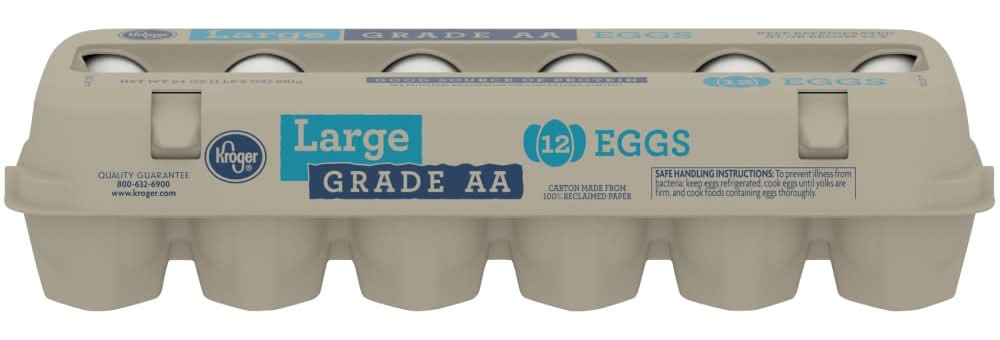 Kroger Grade Aa Eggs, L , White (12 ct)