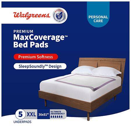 Walgreens Premium Maxcoverage Bed Pads Xxl, 36 X 51 Inches