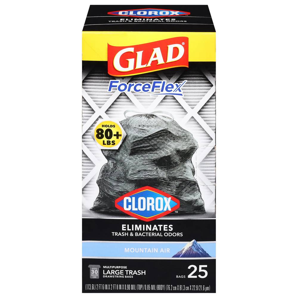 Glad Forceflex Mountain Air Scent Large Trash Bags (25 ct)