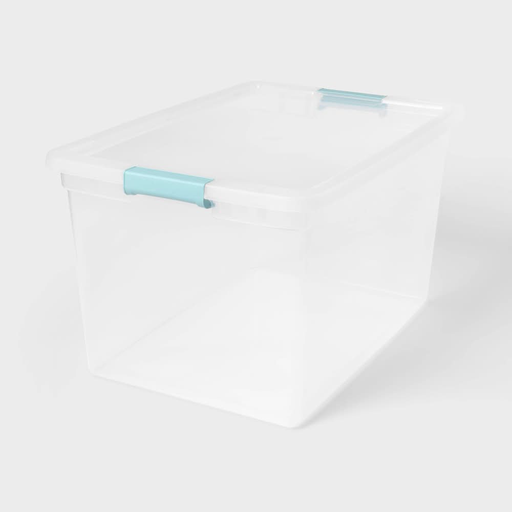 Brightroom Storage Bin With Latches 66 Qt, Clear