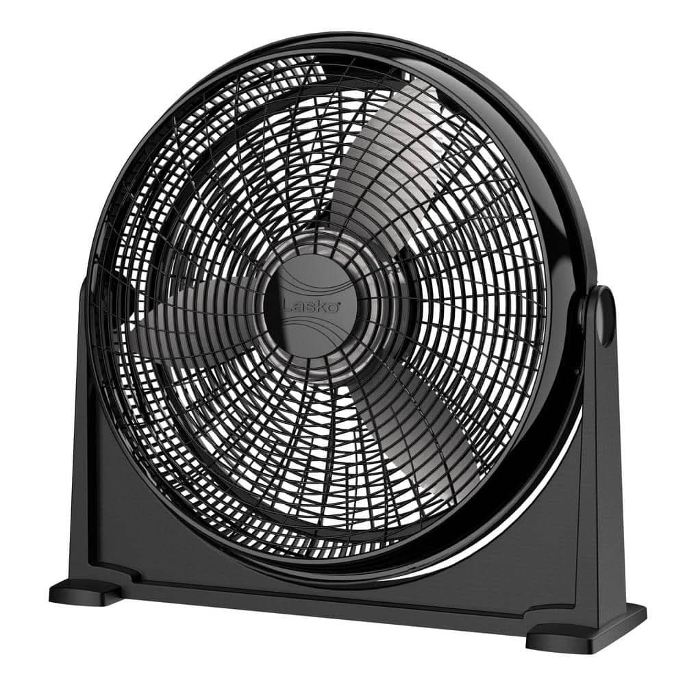 Lasko 20 In. 3 Speed Air Circulator Floor Fan For Home In Black With Wall Mount Option, Full Range Pivoting Head, Carry Handle
