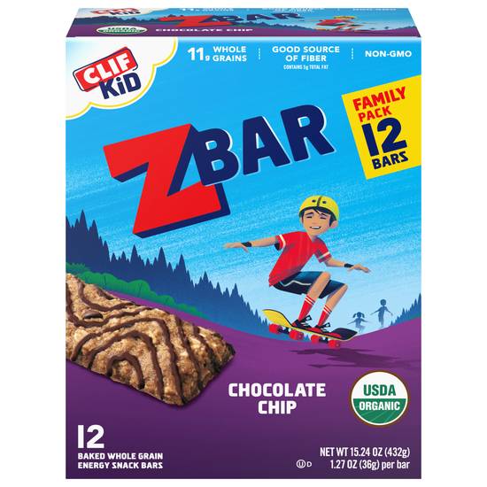 Clif Kid Zbar Organic Bars (12 ct) (chocolate chip)