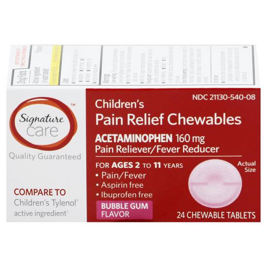 Signature Care Children's Pain Relief Chewables (24 tablets)