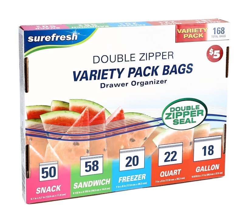 Surefresh Storage Bags Variety packs (168 ct)
