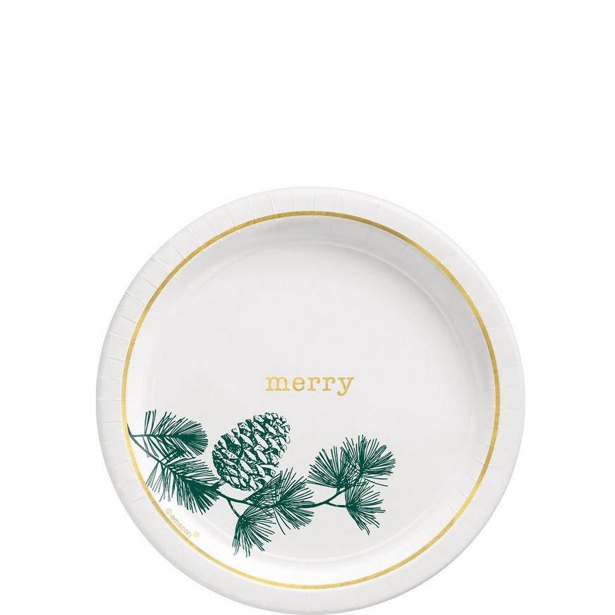 Calm Bright Christmas Paper Dessert Plates, 7in, 8ct