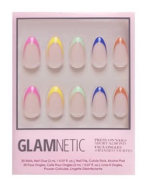 Glamnetic Press on Nails Pointed Almond Shape, Short, Sprinkles (0.07 fl oz, 24 ct)