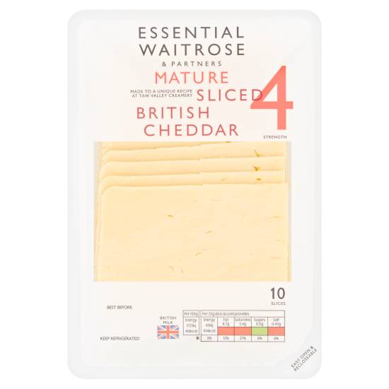 Essential Waitrose Sliced British Cheddar Cheese (10ct)