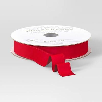 Wondershop Velvet Christmas Ribbon, 30ft, Red