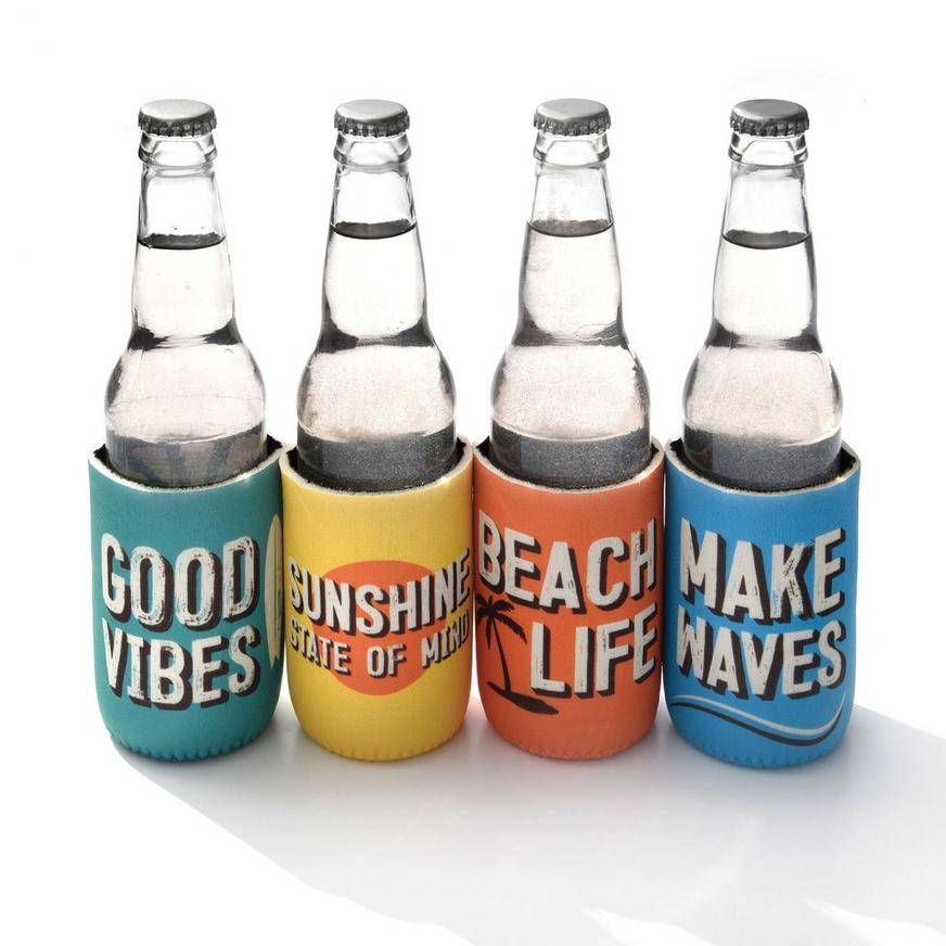 Party City Beach Life Foam Drink Coozies (4 in x 4.25 in)(4 ct)