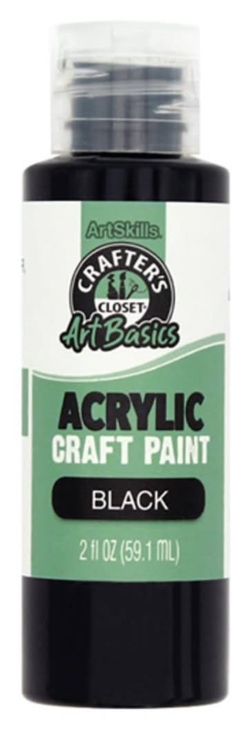 Crafter'S Closet Artbasics Acrylic Matte Craft Paint - Black 2 Fl Oz
