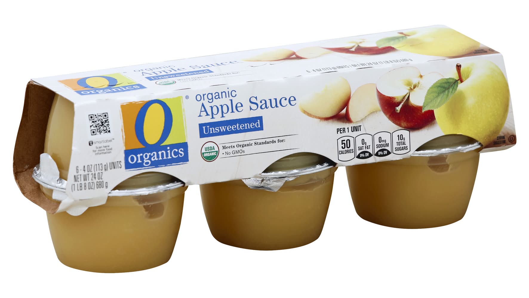 O Organics Unsweetened Apple Sauce Cups (4.01 oz, 6 ct)