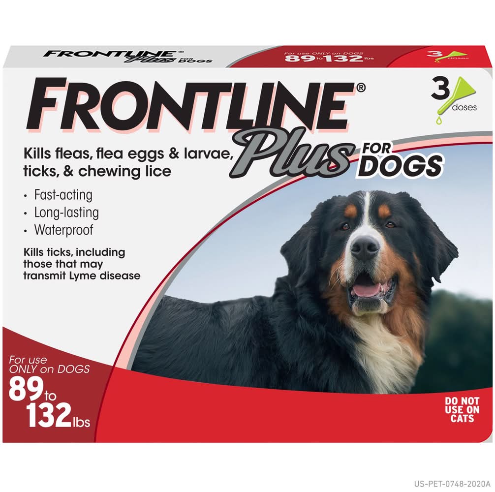 Frontline Plus Liquid Dog Flea And Tick Drops 9.8% Fibronil, 8.8% (S)-Methoprene 0.14 Oz