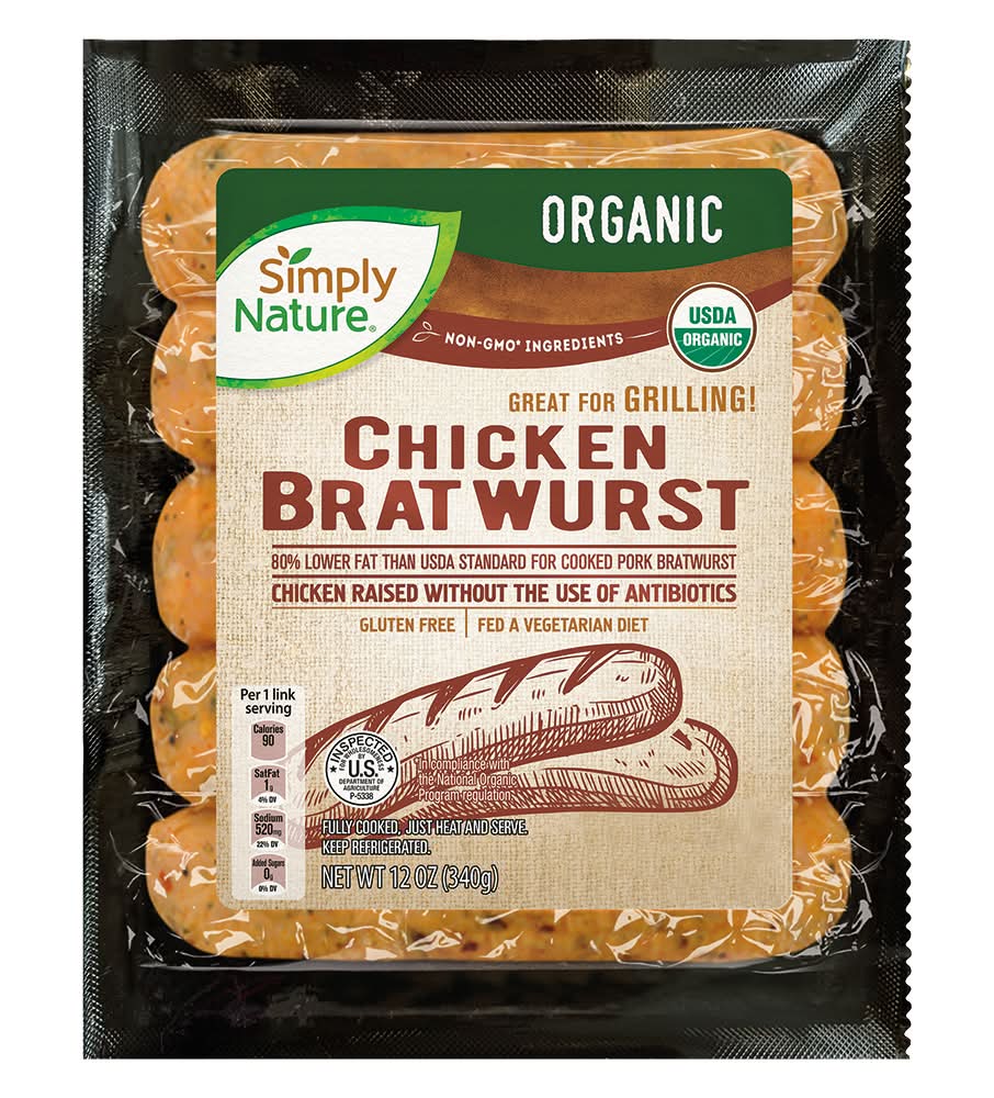 Simply Nature Organic Chicken Bratwurst (12 oz)