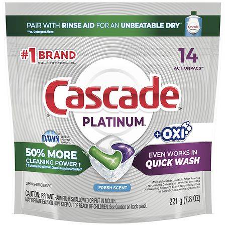 Cascade Free & Clear Dishwasher Detergent, Lemon Essence, ActionPacs - 36 actionpacs, 568 g