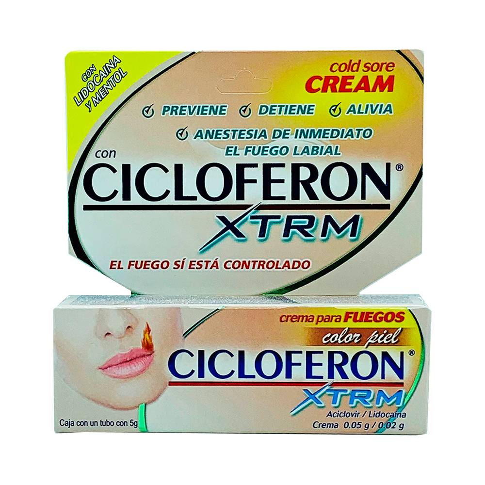 Cicloferon crema para fuegos xtrm color piel (tubo 5 g)