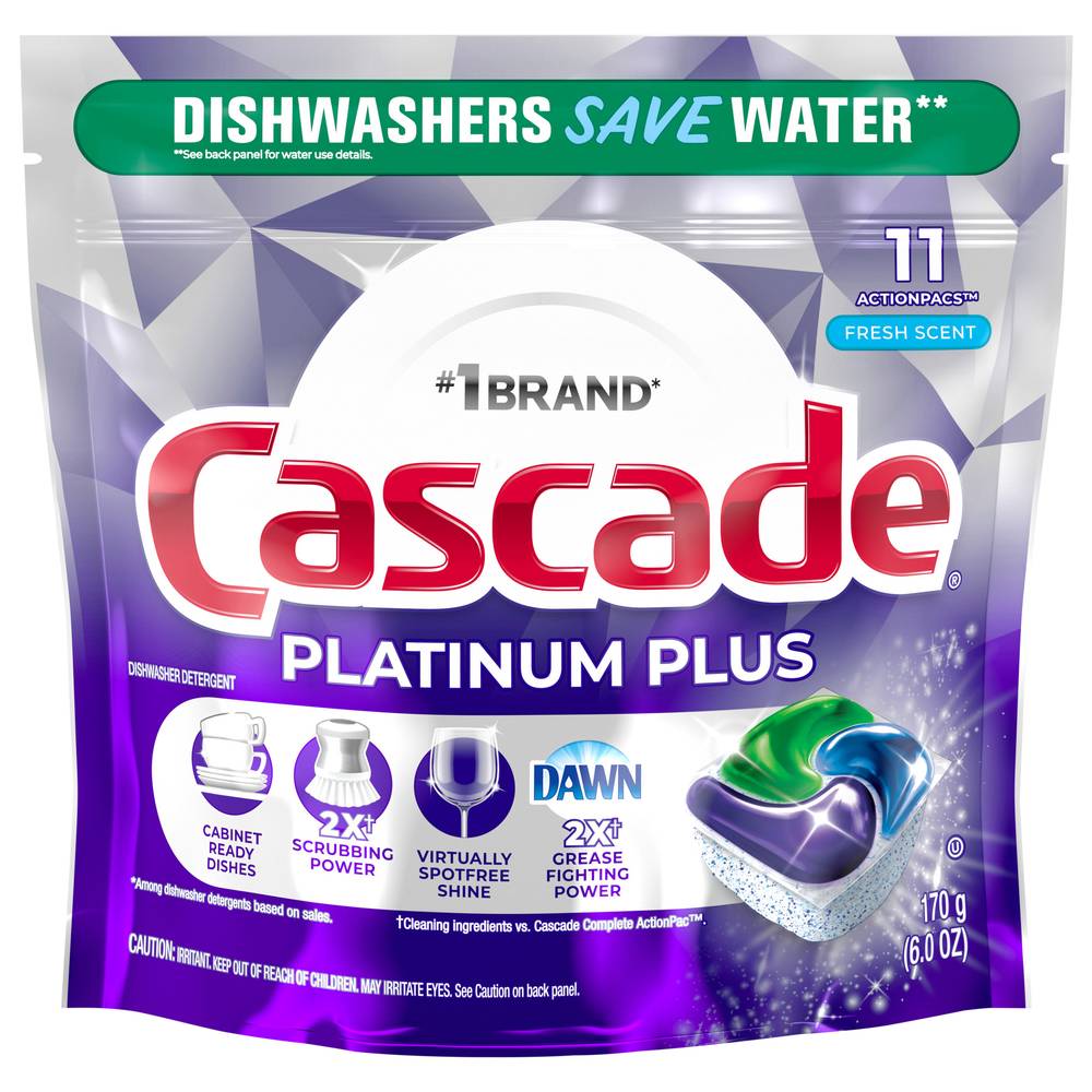 Cascade Platinum Plus Actionpacs Dishwasher Detergent Pods (6 oz)