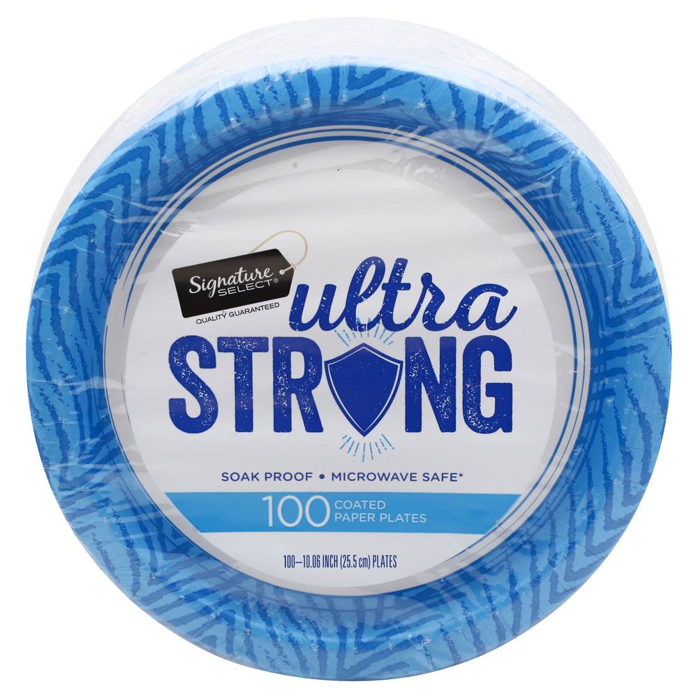 Signature Select 10" Ultra Strong Coated Paper Plates (100 plates)