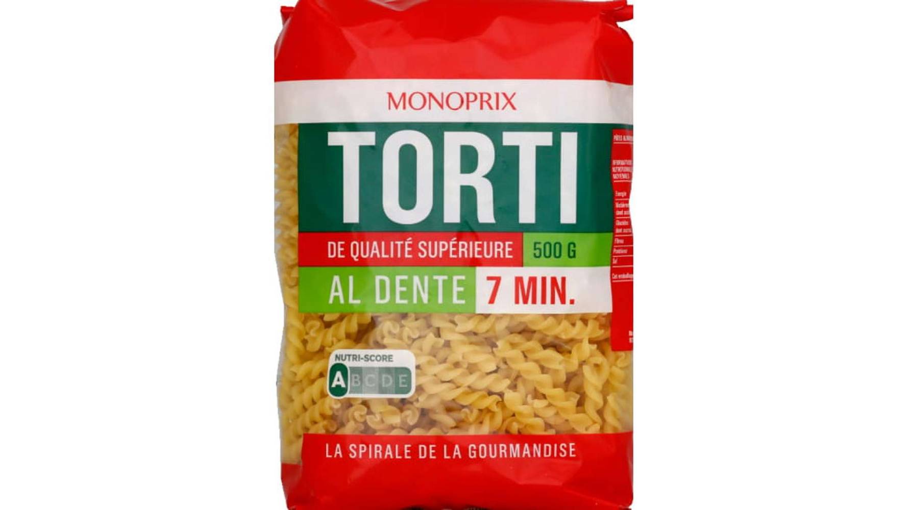 Monoprix Torti, de qualité supérieure Le paquet de 500g