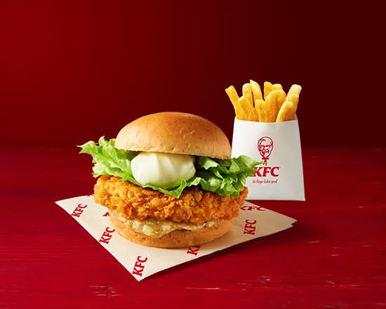 ねぎ塩レモンチキンフィレバーガーセット(ドリンク無し) Salty Green Onion & Lemon Fillet Burger Combo