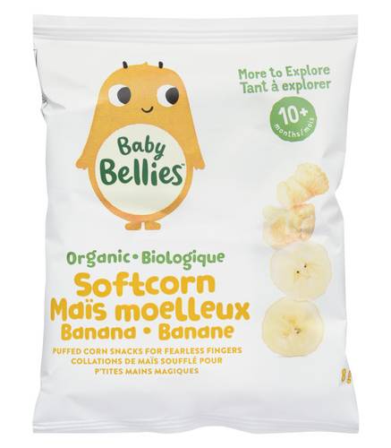 Little bellies collations de maïs soufflé biologique dès 10+ mois (banane)