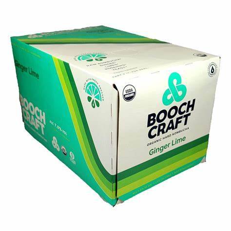 Boochcraft Ginger Lime Organic Hard Kombucha Beer(6 Ct, 12 fl Oz)