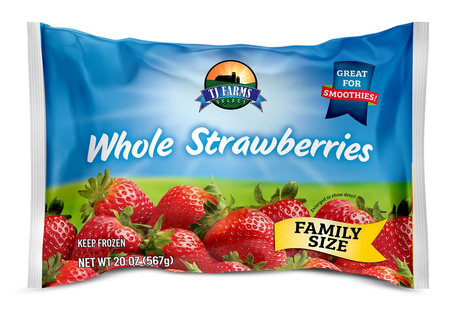 TJ Farms Select Frozen Whole Strawberries (20 oz)