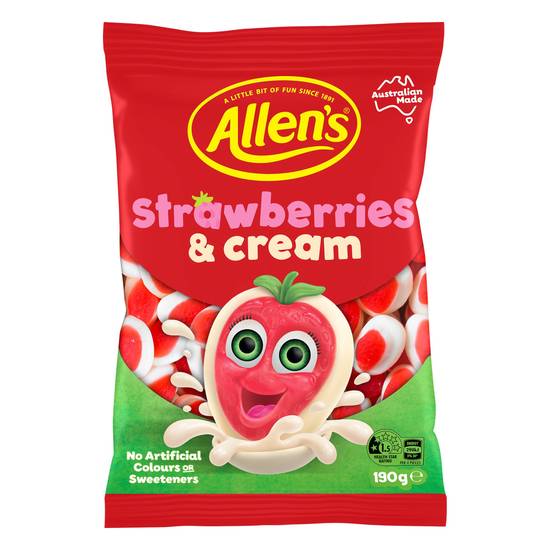 Allen's Strawberries and Cream Bag 170g